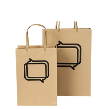 Folding brown small paper gift bag custom logo wholesale for packaging